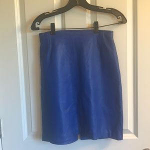 Firenze Santa Barbara Blue Leather Skirt. 6.